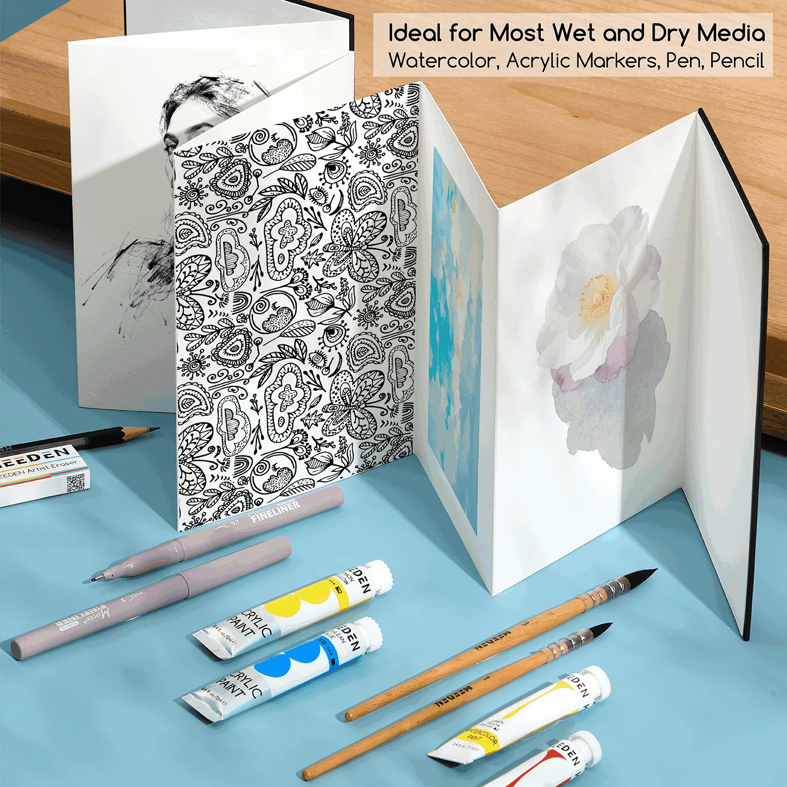 MEEDEN Watercolor Sketchbook - Portable, Acid-Free - Image 6