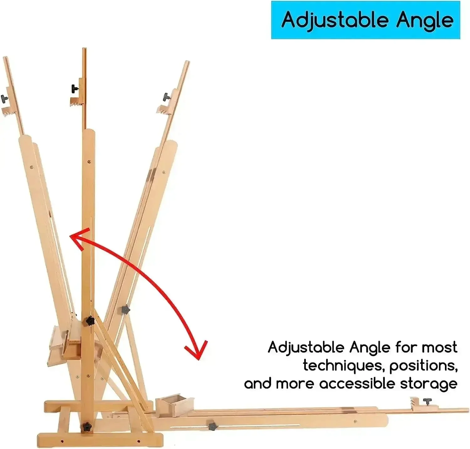 MEEDEN Studio Art Easel Stand with Large Storage Tray-W02B-B - Image 5