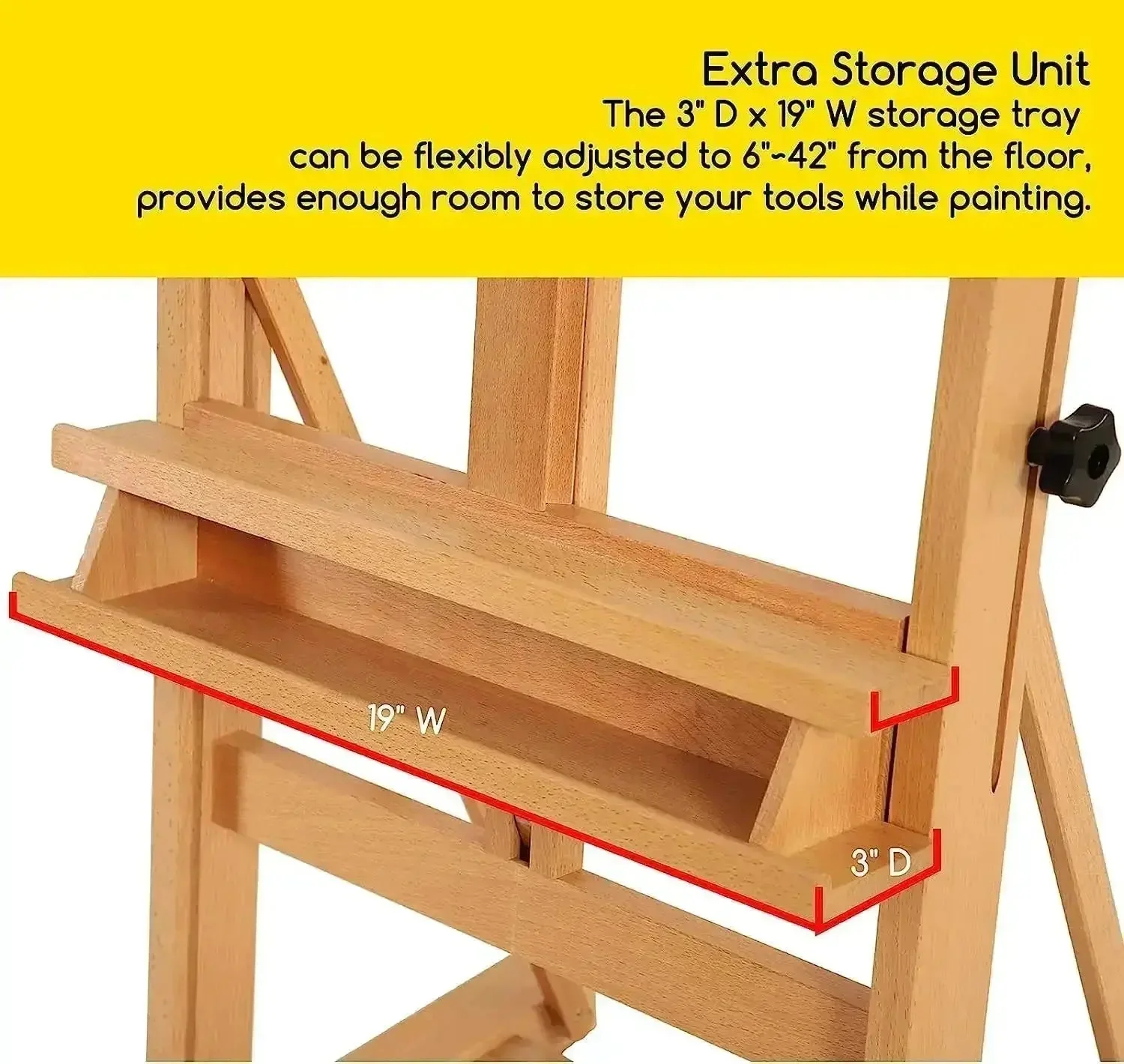 MEEDEN Studio Art Easel Stand with Large Storage Tray-W02B-B - Image 6