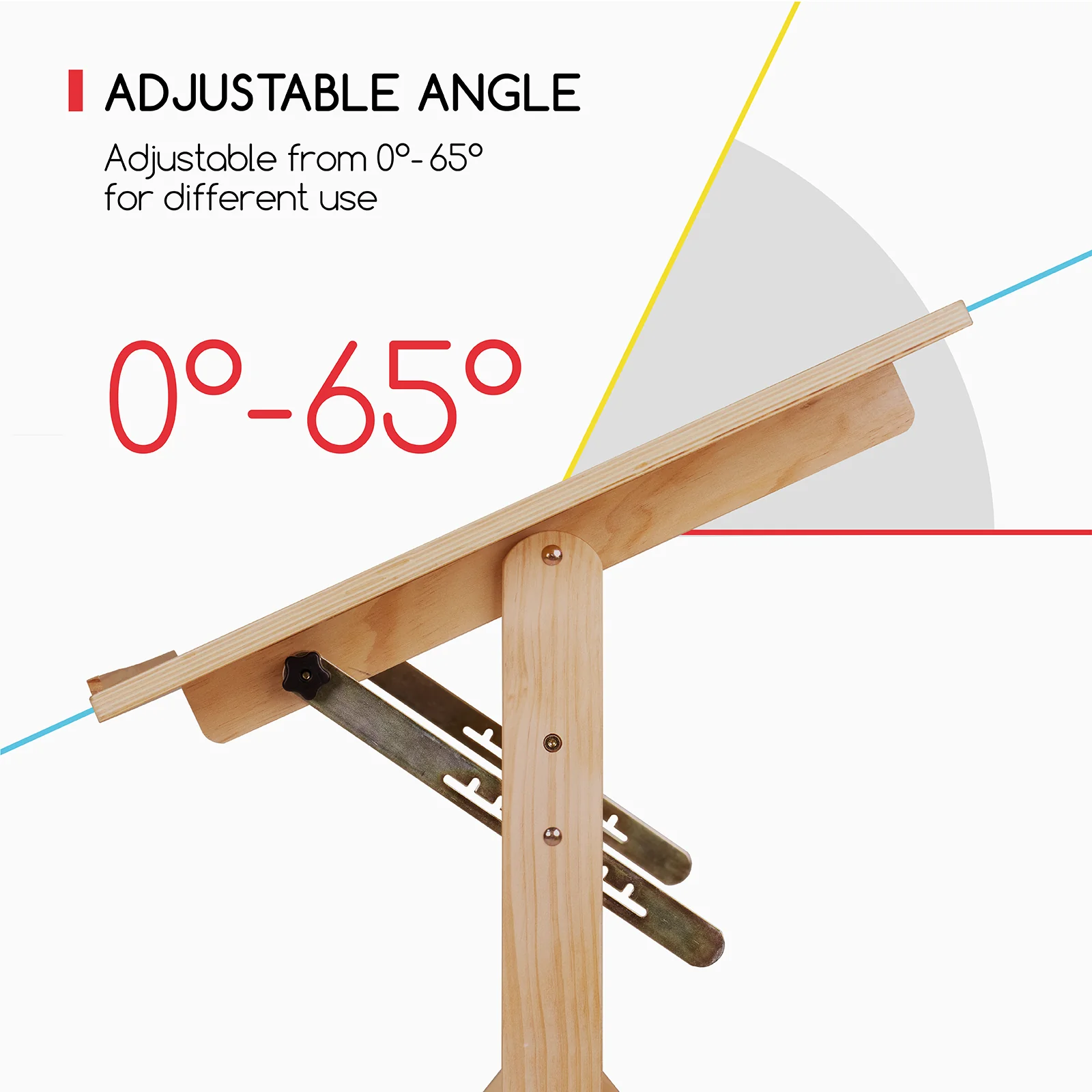 MEEDEN Adjustable Wooden Drafting Table & Stool Set , Natural-XSZ-2 - Image 7